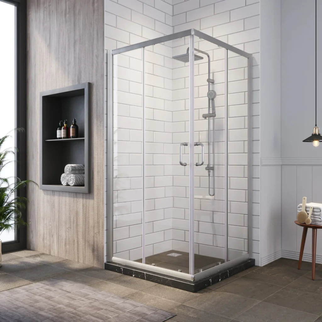 Frameless Sliding Shower Screen: Square And Rectangle Shower Screen Chrome